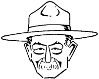 A coloring page of baden powell